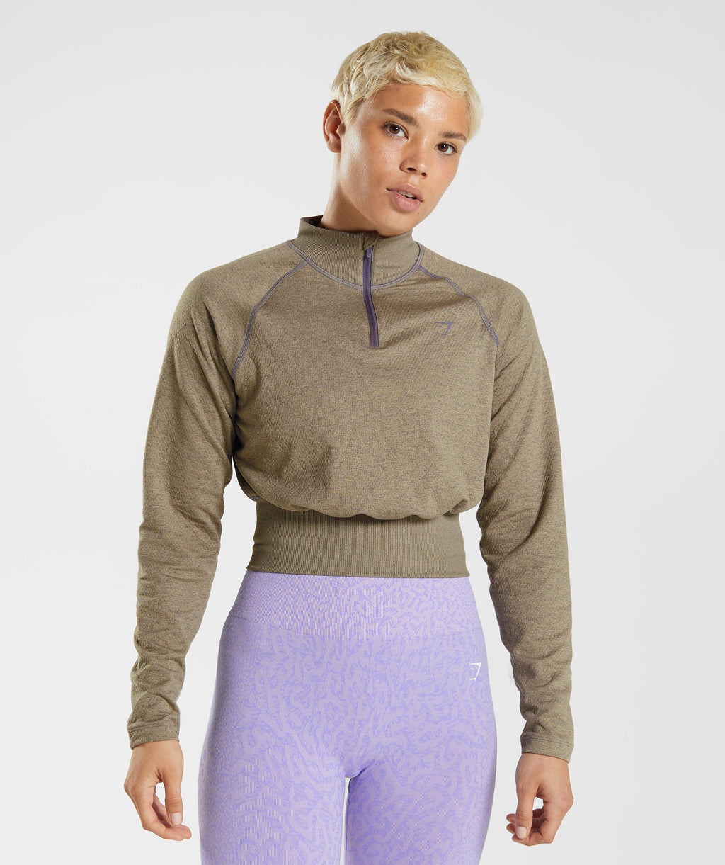 gymshark-315-long-sleeve-warmup-top-cement-brown-mercury-purple-marl-aw22