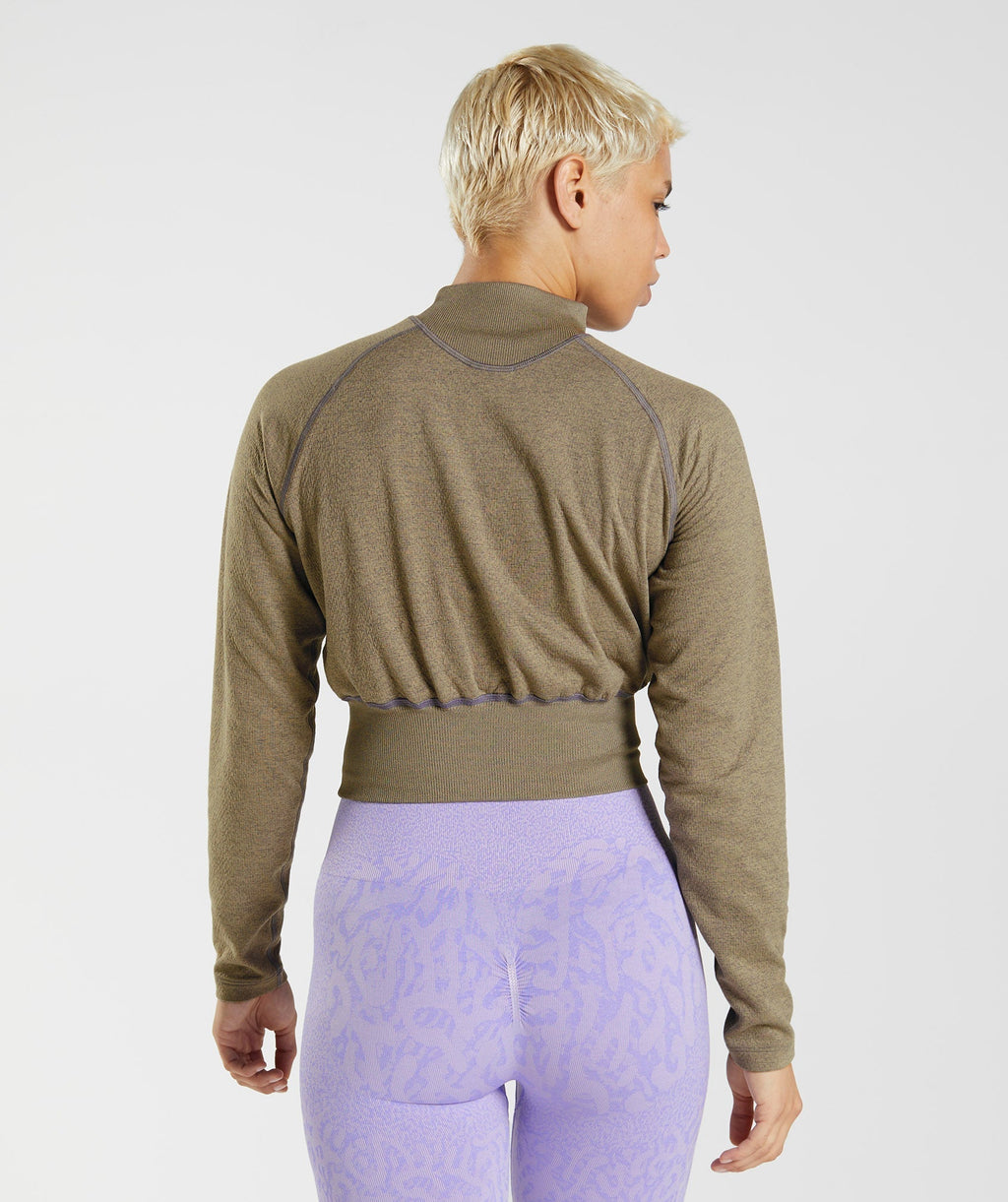 gymshark-315-long-sleeve-warmup-top-cement-brown-mercury-purple-marl-aw22