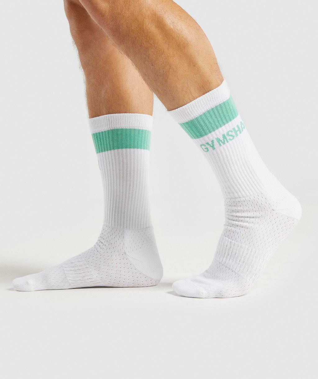 gymshark-crew-socks-1pk-white-light-green-aw21