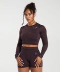 gymshark-adapt-fleck-seamless-long-sleeve-crop-top-plum-brown-dewberry-purple-aw23