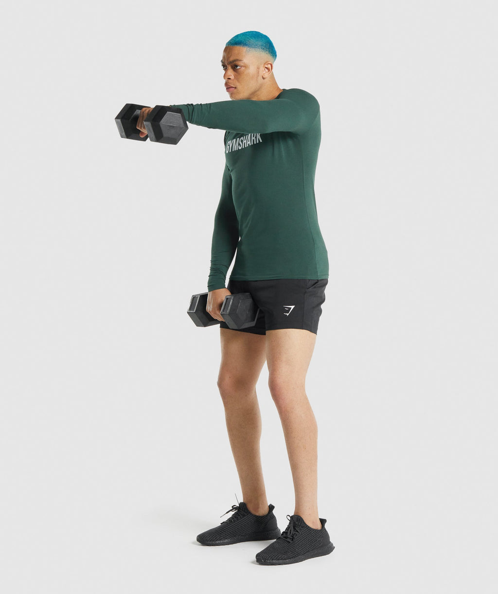 gymshark-apollo-long-sleeve-muscle-fit-t-shirt-dark-green-white-logo