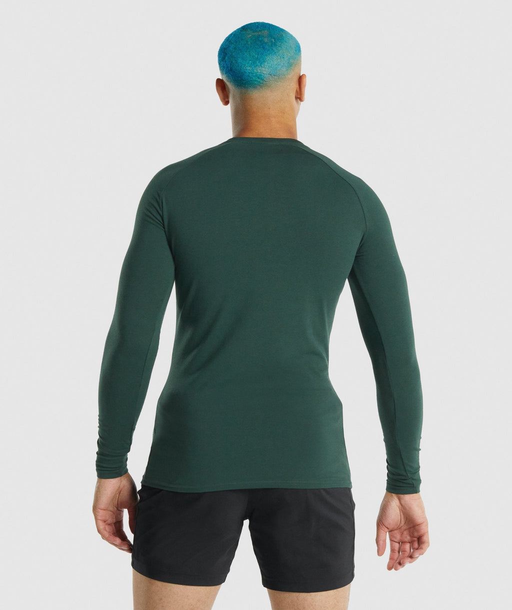 gymshark-apollo-long-sleeve-muscle-fit-t-shirt-dark-green-white-logo