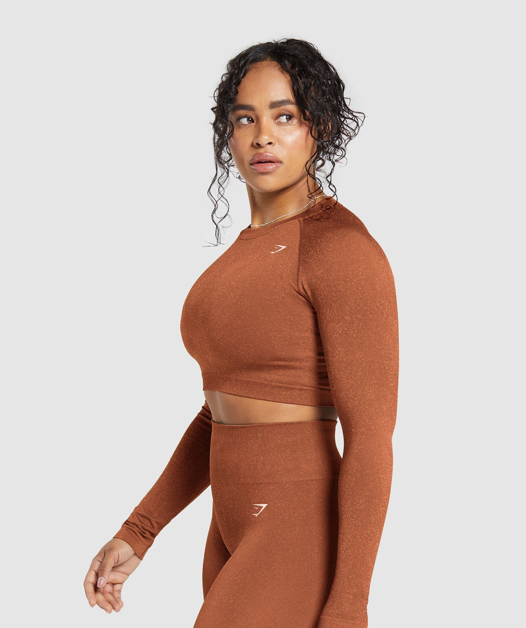 gymshark-adapt-fleck-seamless-long-sleeve-crop-top-copper-brown-terracotta-orange-ss24