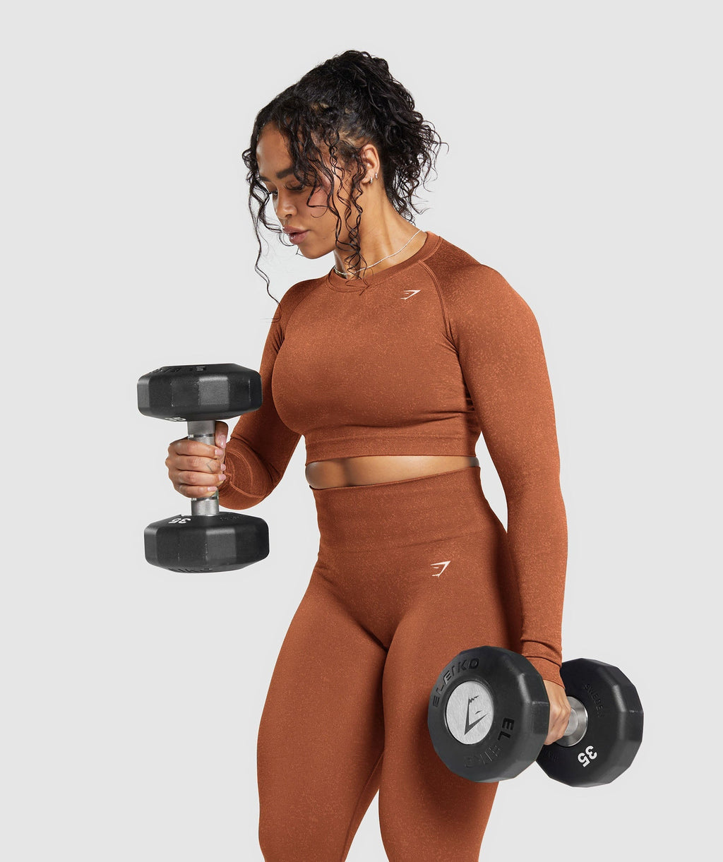 gymshark-adapt-fleck-seamless-long-sleeve-crop-top-copper-brown-terracotta-orange-ss24
