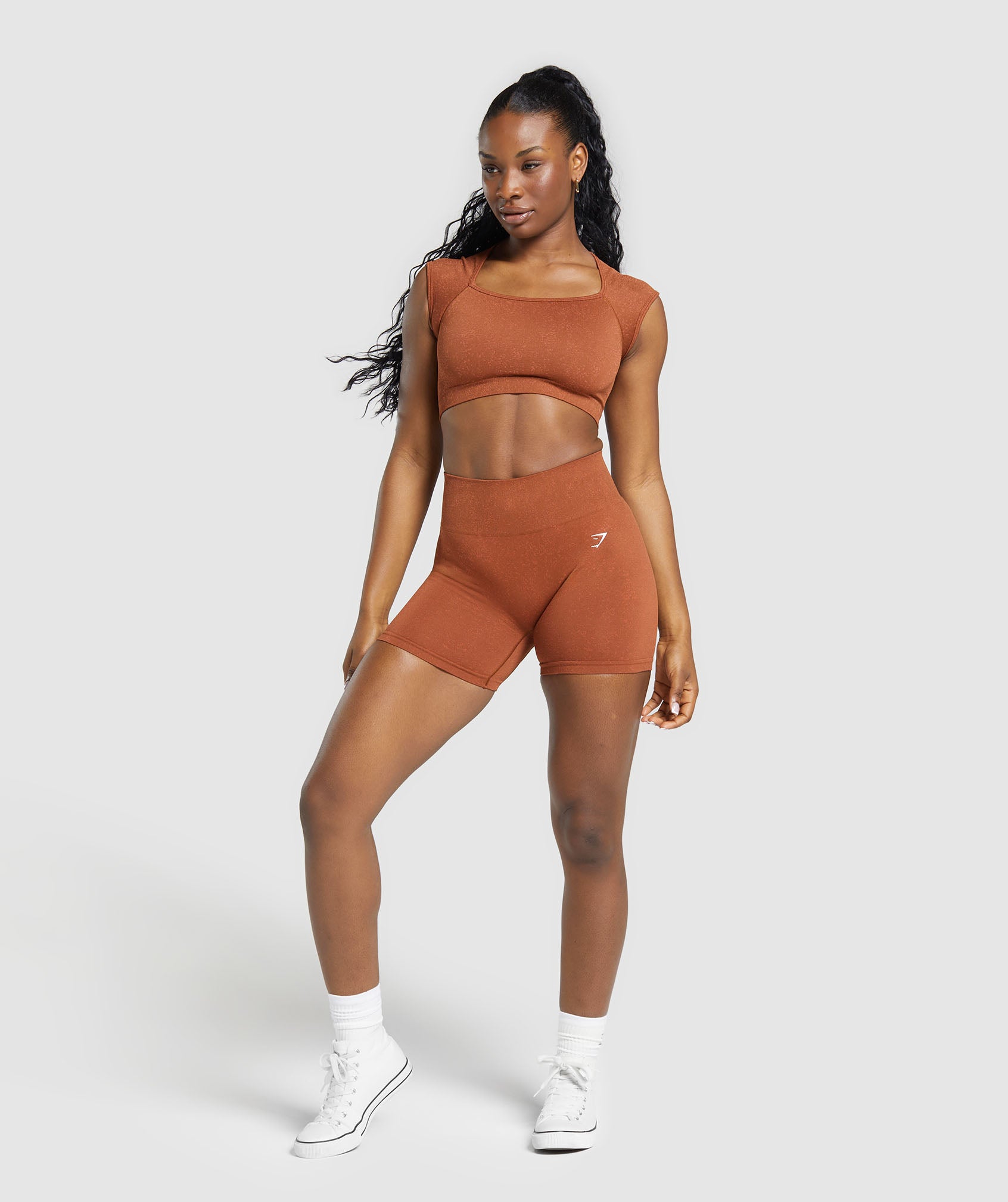 gymshark-adapt-fleck-seamless-shorts-copper-brown-terracotta-orange-ss24