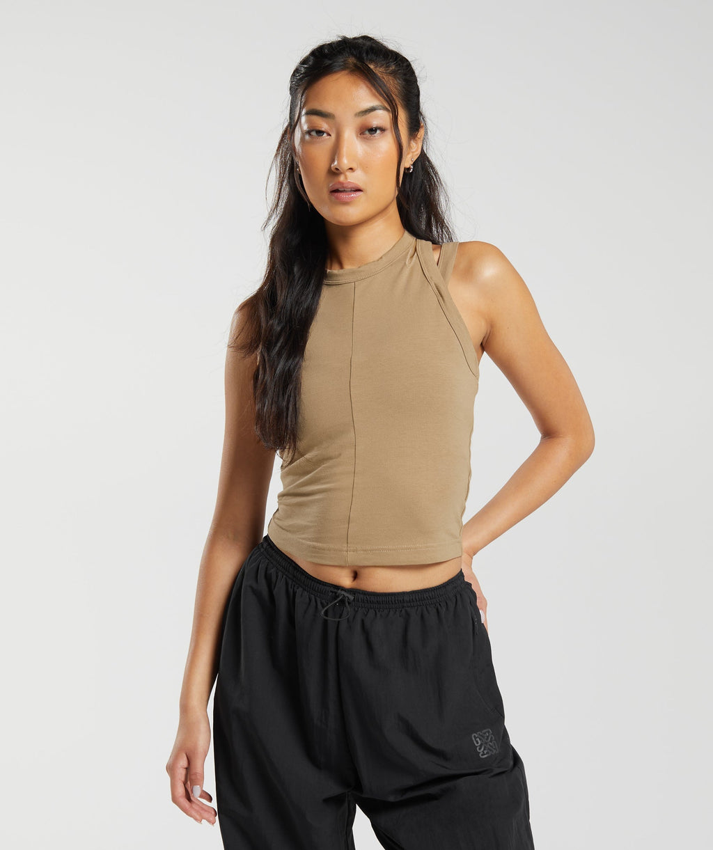 gymshark-cotton-strappy-midi-tank-deep-fawn-brown-aw23