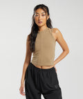 gymshark-cotton-strappy-midi-tank-deep-fawn-brown-aw23