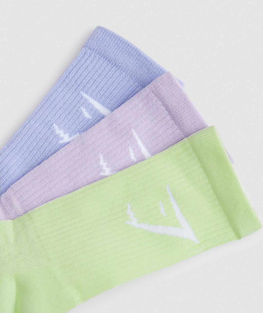 gymshark-crew-socks-3pk-faded-lilac-lavender-blue-cucumber-green-ss22
