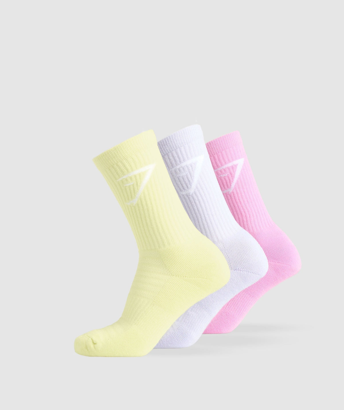 gymshark-crew-socks-3pk-refresh-yellow-fresh-lilac-sour-pink-ss25