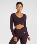 gymshark-crossover-long-sleeve-crop-top-plum-brown-aw23