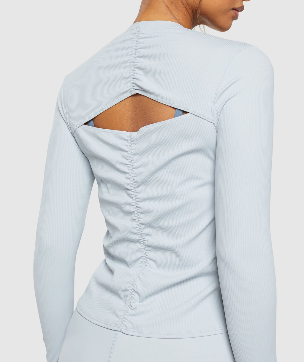 gymshark-elevate-long-sleeve-ruched-top-fresh-blue-ss24