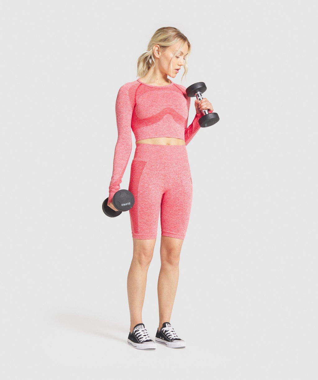gymshark-flex-cycling-shorts-red-marl-claret