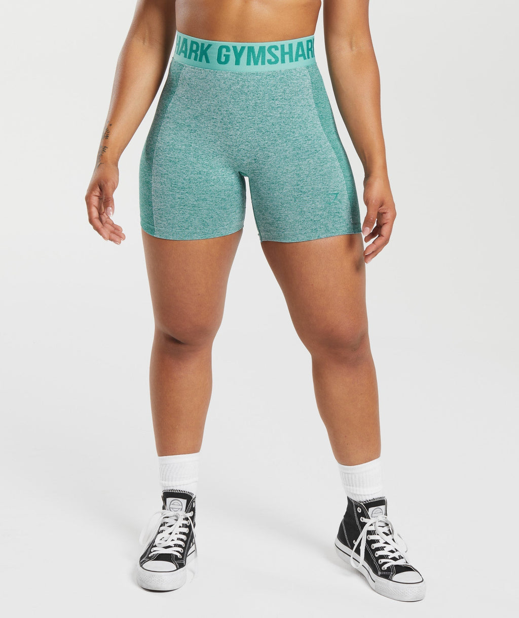 gymshark-flex-shorts-jewel-green-white-marl-cornflower-blue-aw23