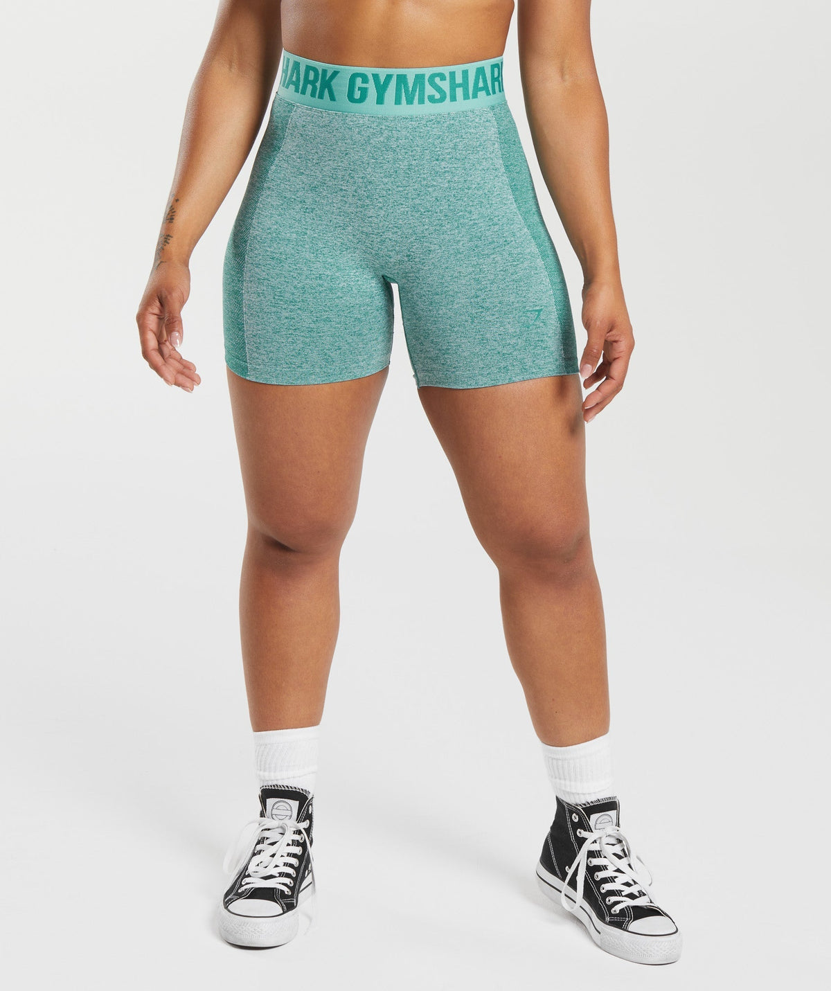 gymshark-flex-shorts-jewel-green-white-marl-cornflower-blue-aw23