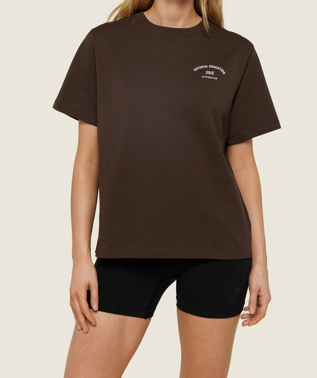gymshark-phys-ed-graphic-t-shirt-archive-brown-ss24
