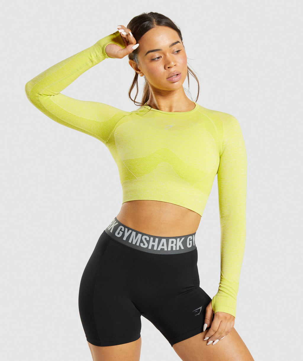 gymshark-flex-sports-long-sleeve-crop-top-glitch-yellow-marl-aw21