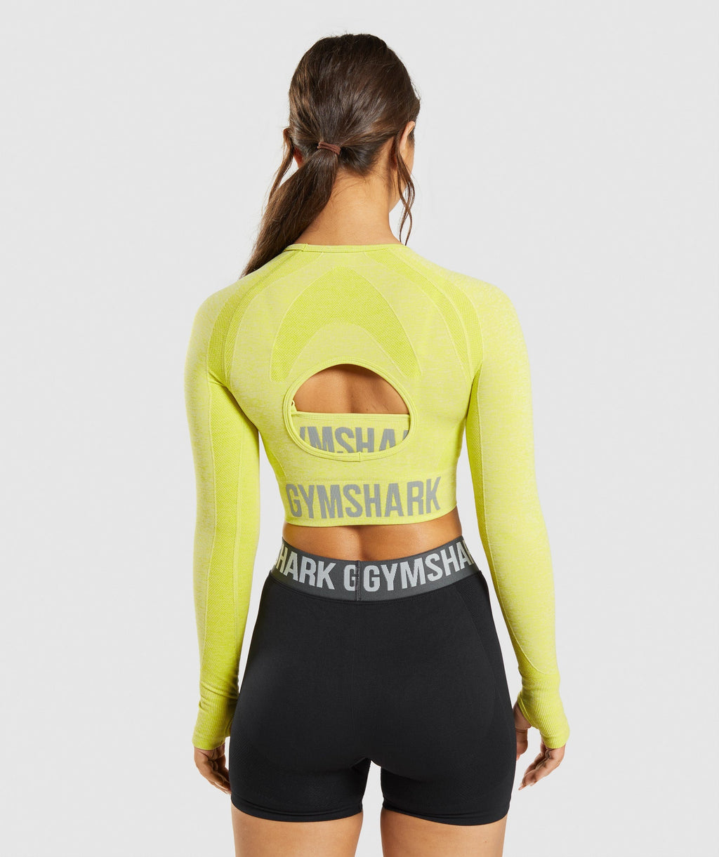 gymshark-flex-sports-long-sleeve-crop-top-glitch-yellow-marl-aw21