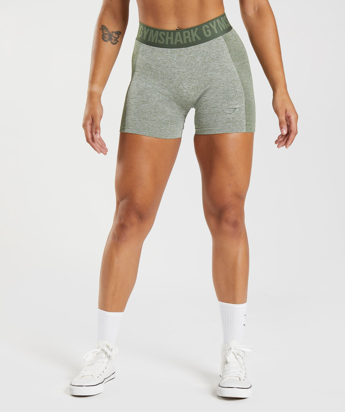 gymshark-flex-shorts-marsh-green-marl-core-olive-aw22