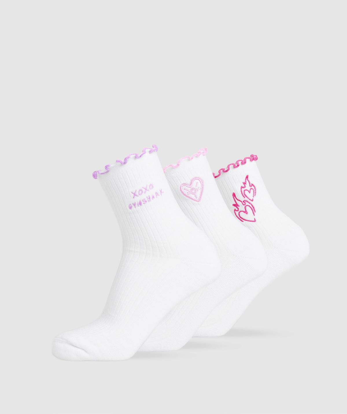 gymshark-frill-midi-sock-3pk-white-sour-pink-active-purple-winning-pink-ss25
