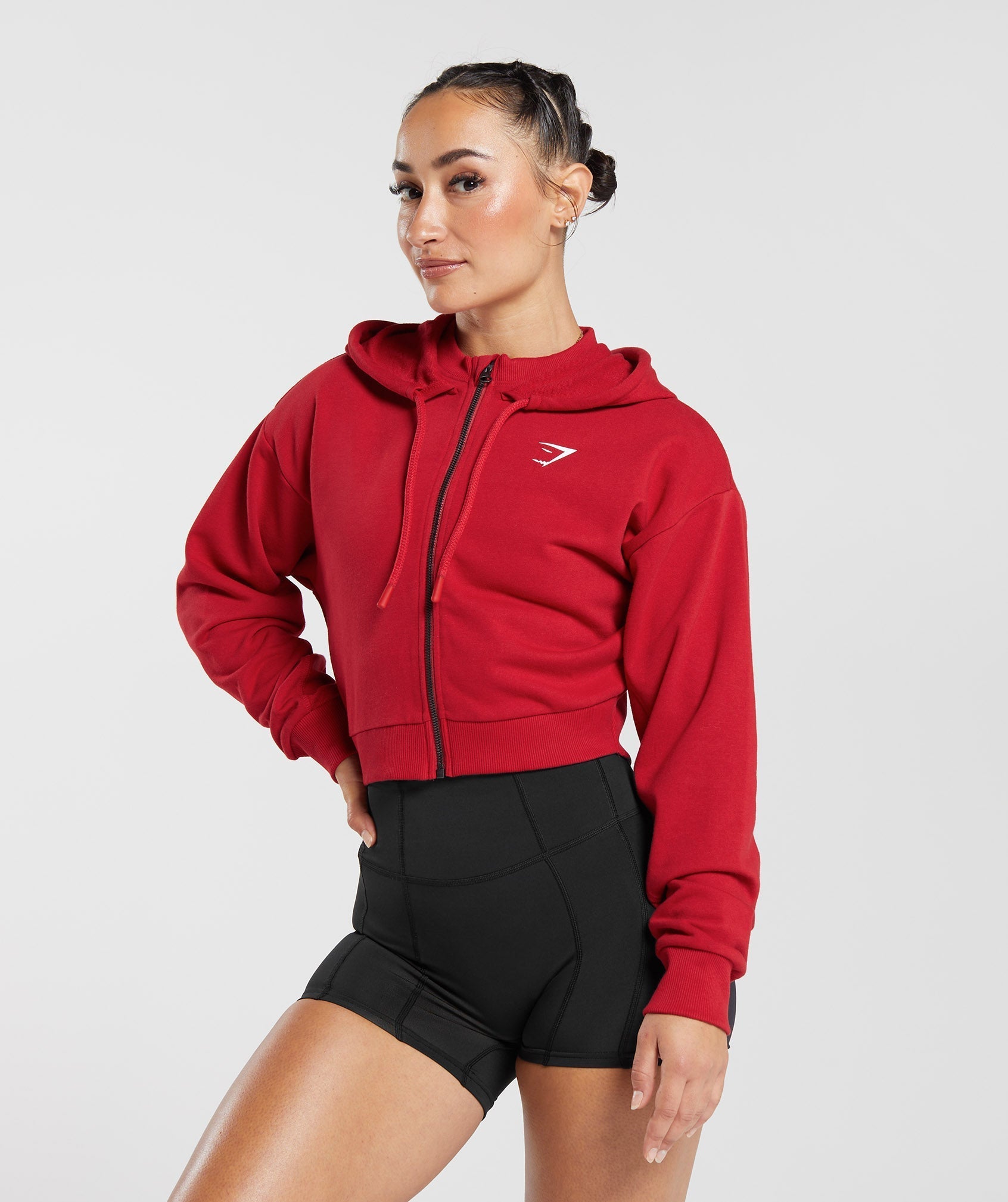 gs-power-crop-zip-hoodie-carmine-red-aw23