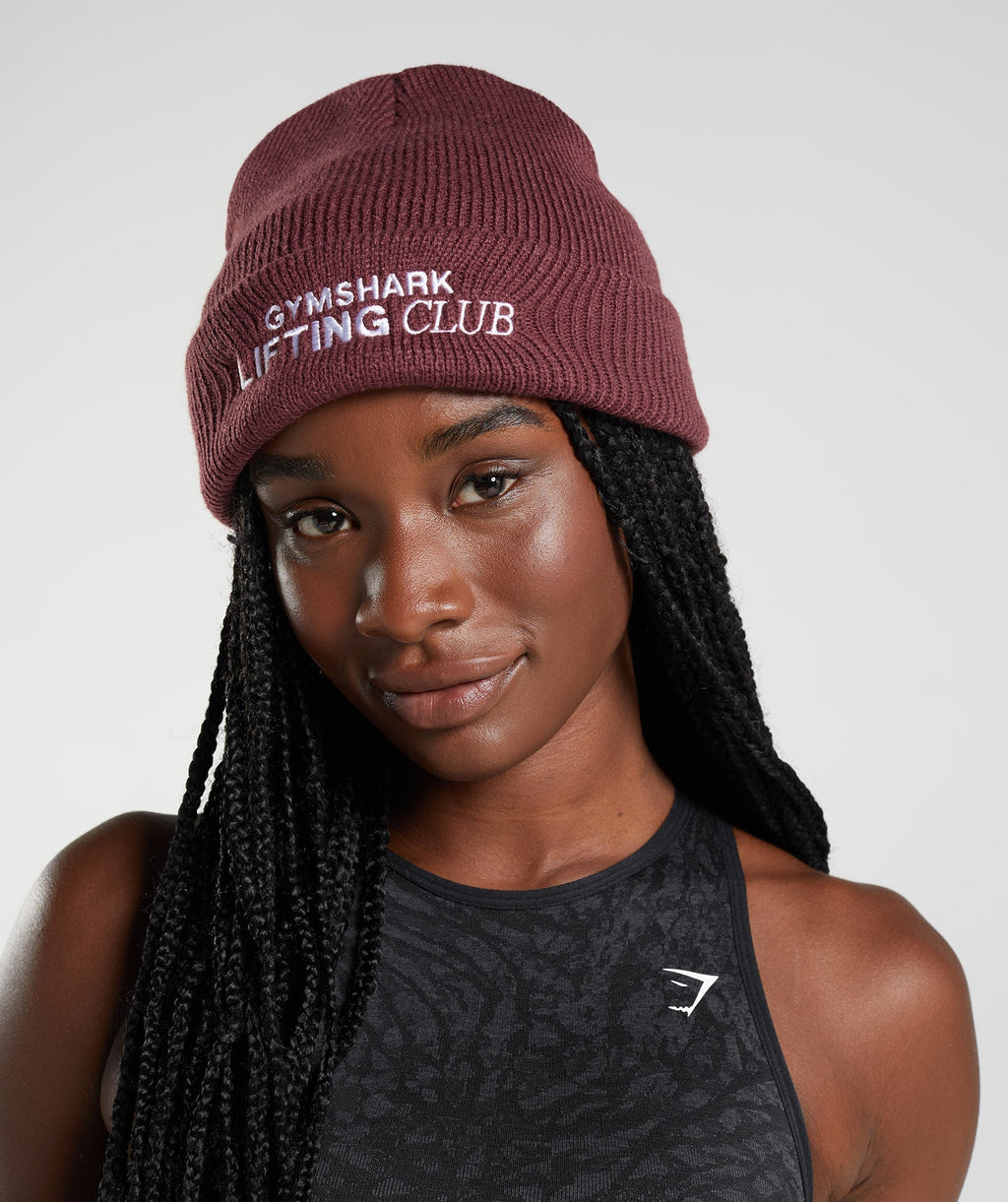gymshark-social-club-beanie-cherry-brown-aw22