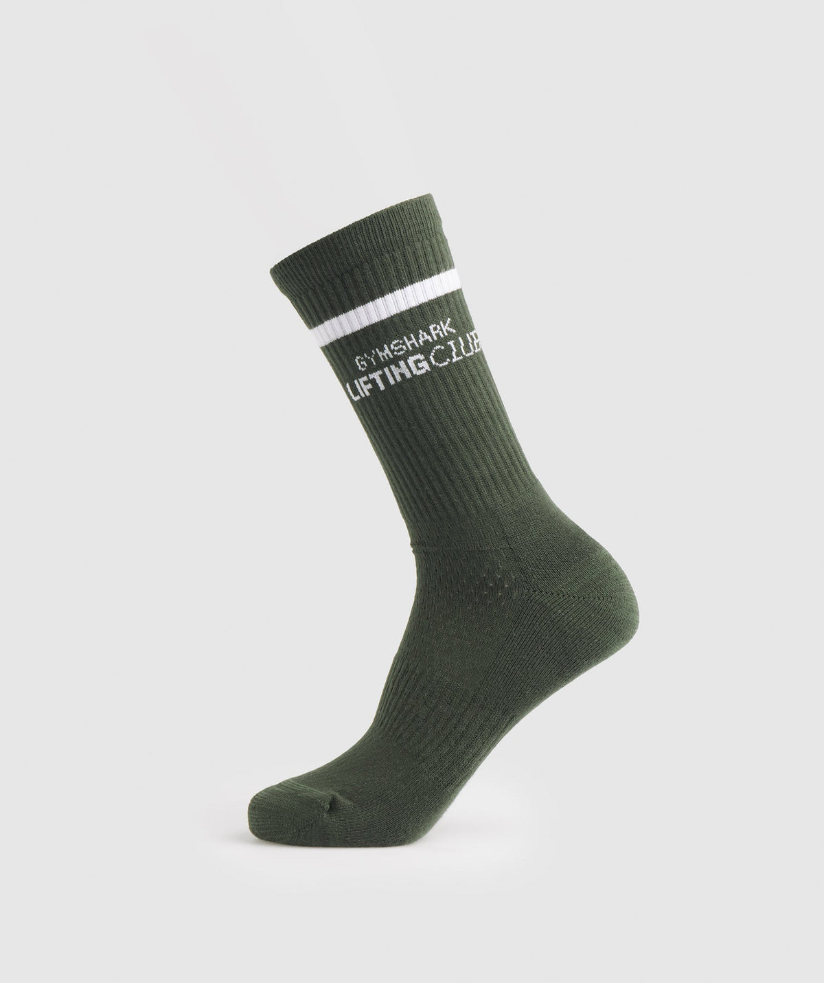 gymshark-social-club-double-stripe-1pk-sock-moss-olive-white-aw22