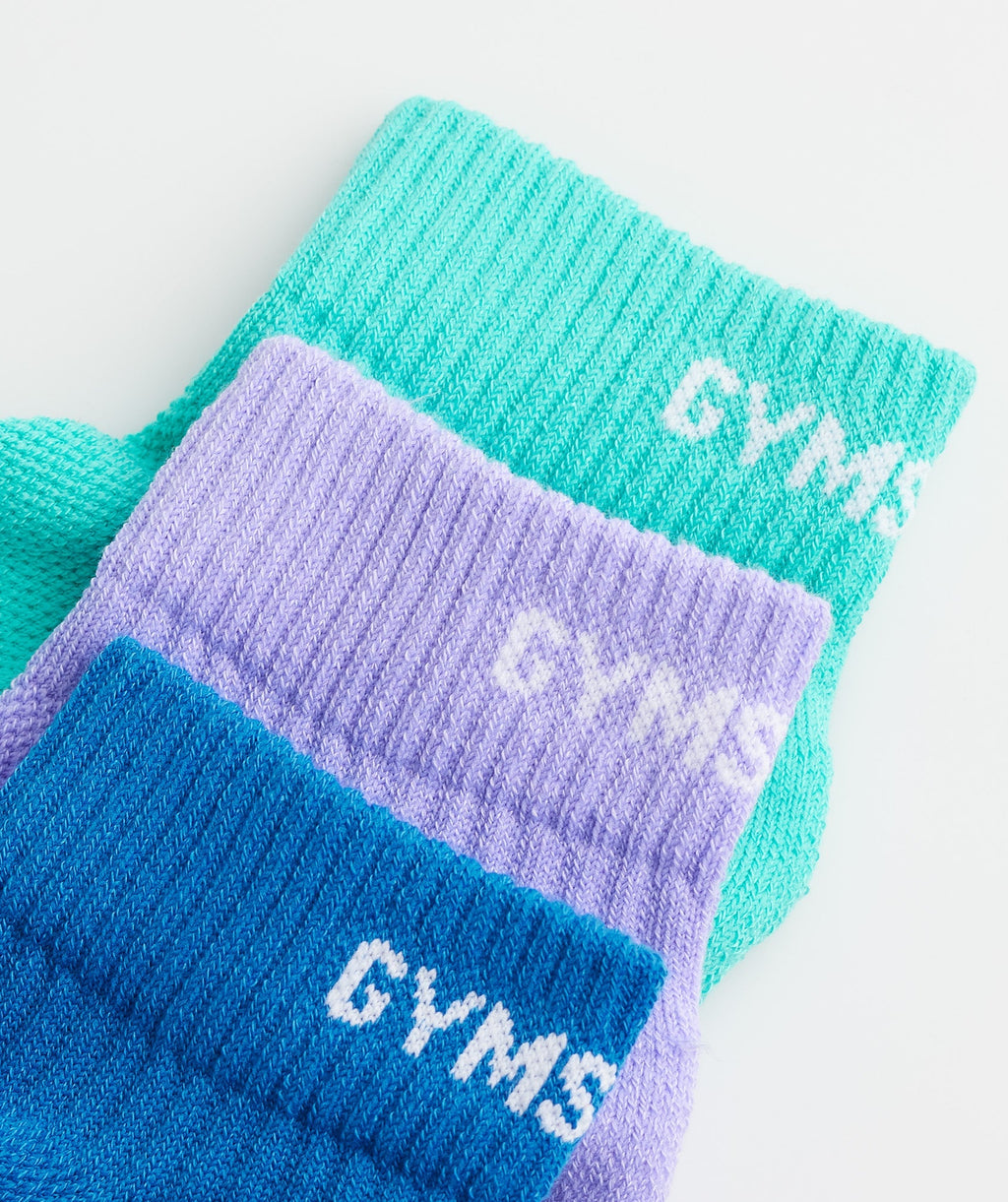 gymshark-jacquard-quarter-socks-3pk-aqua-blue-digital-violet-meridian-blue-aw22
