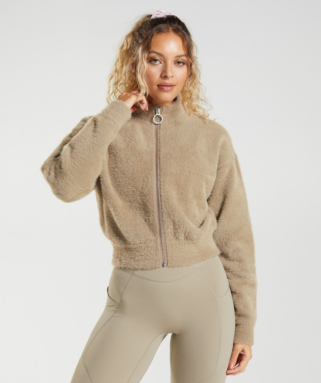 gymshark-whitney-eyelash-knit-jacket-cement-brown-ss23