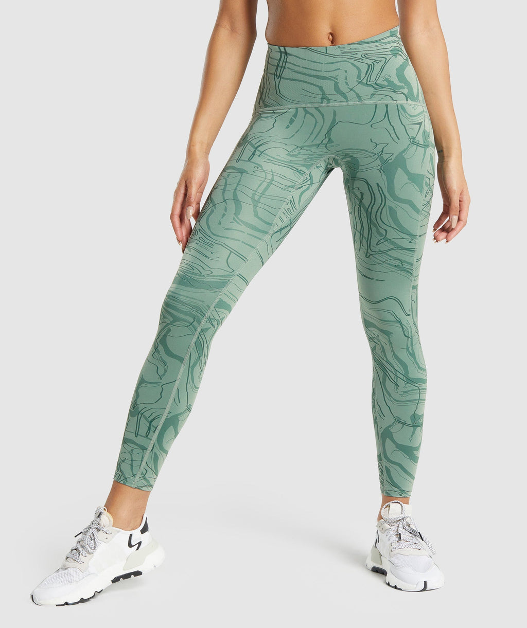gs-power-support-leggings-green-print-aw21