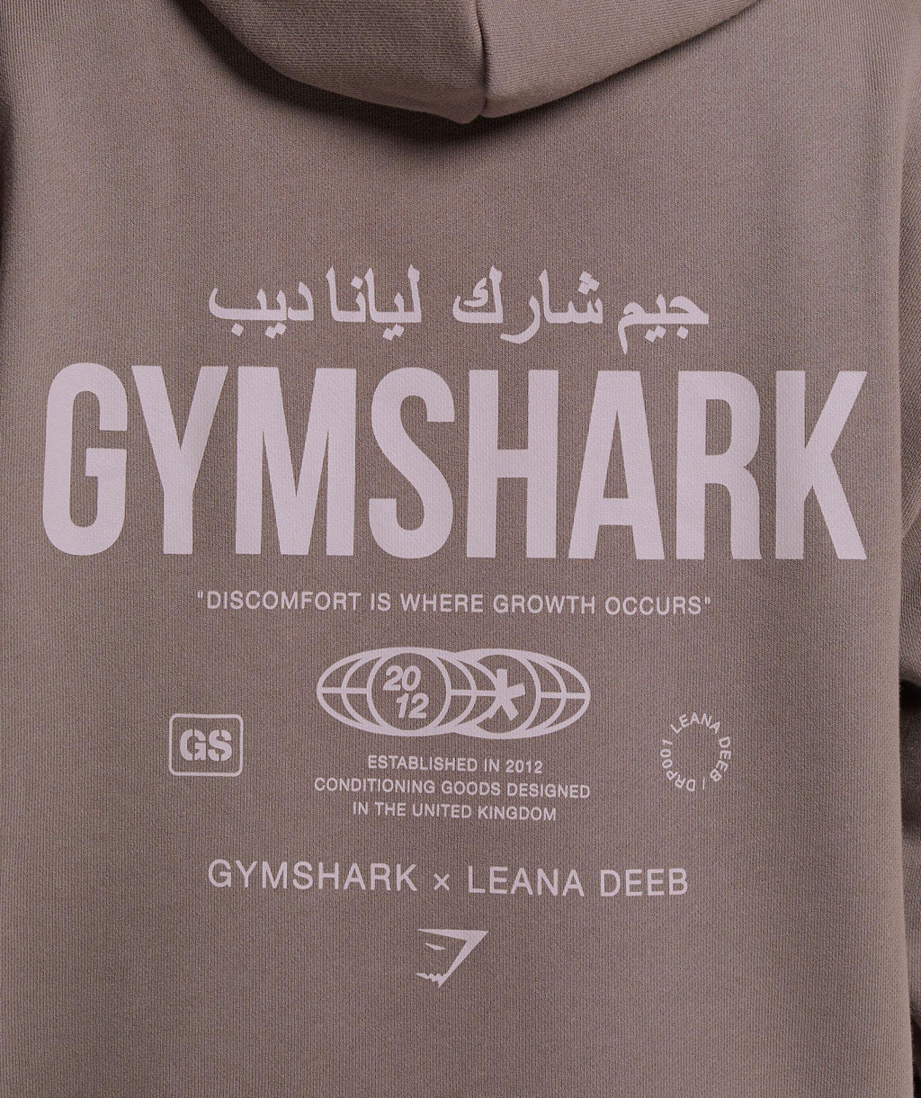 gs-x-leana-deeb-oversized-graphic-hoodie-dusty-brown-ss24