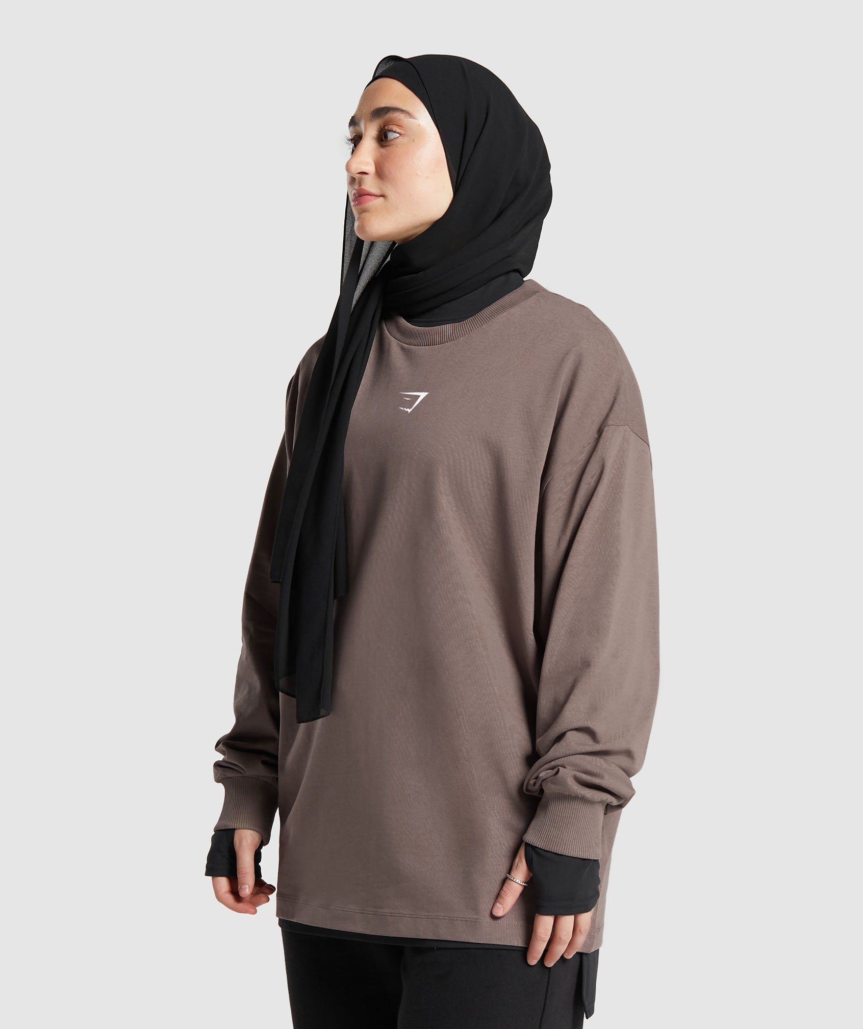 gs-x-leana-deeb-graphic-oversized-long-sleeve-top-dusty-brown-ss24