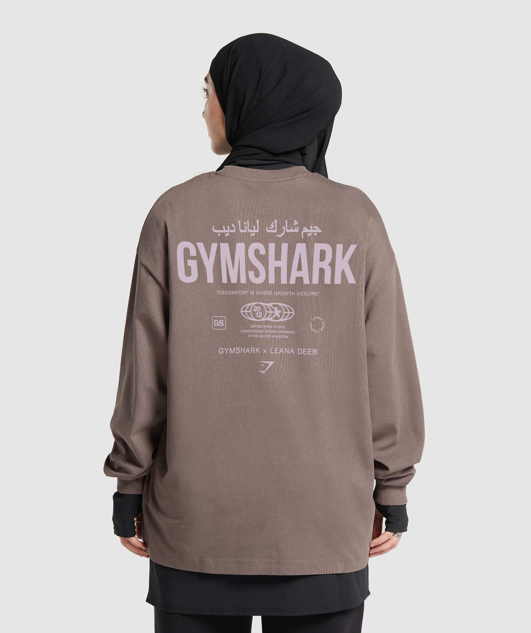 gs-x-leana-deeb-graphic-oversized-long-sleeve-top-dusty-brown-ss24