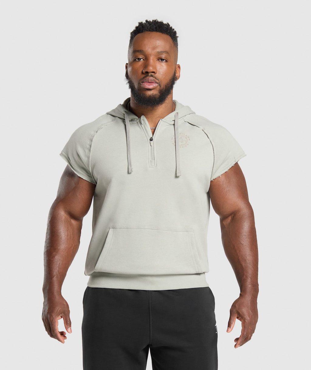 gymshark-legacy-1-4-zip-cap-sleeve-hoodie-stone-grey-ss25