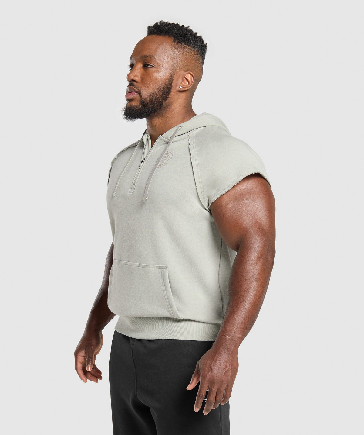 gymshark-legacy-1-4-zip-cap-sleeve-hoodie-stone-grey-ss25