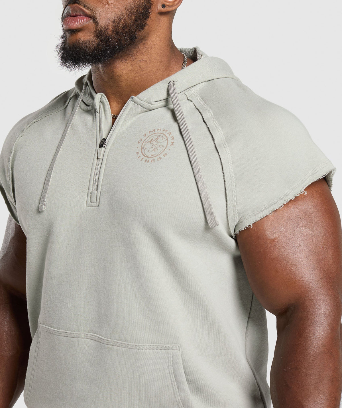gymshark-legacy-1-4-zip-cap-sleeve-hoodie-stone-grey-ss25