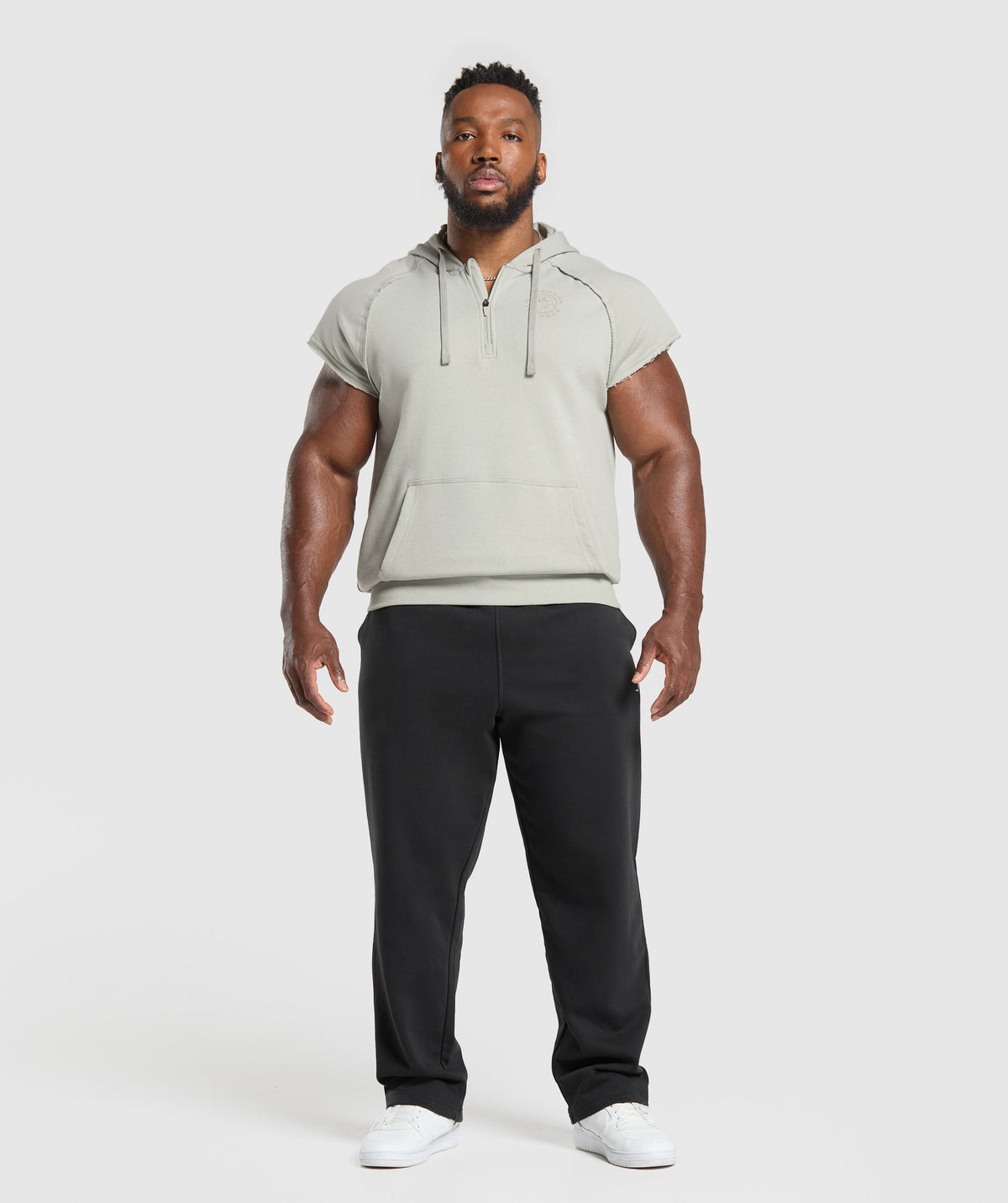 gymshark-legacy-1-4-zip-cap-sleeve-hoodie-stone-grey-ss25