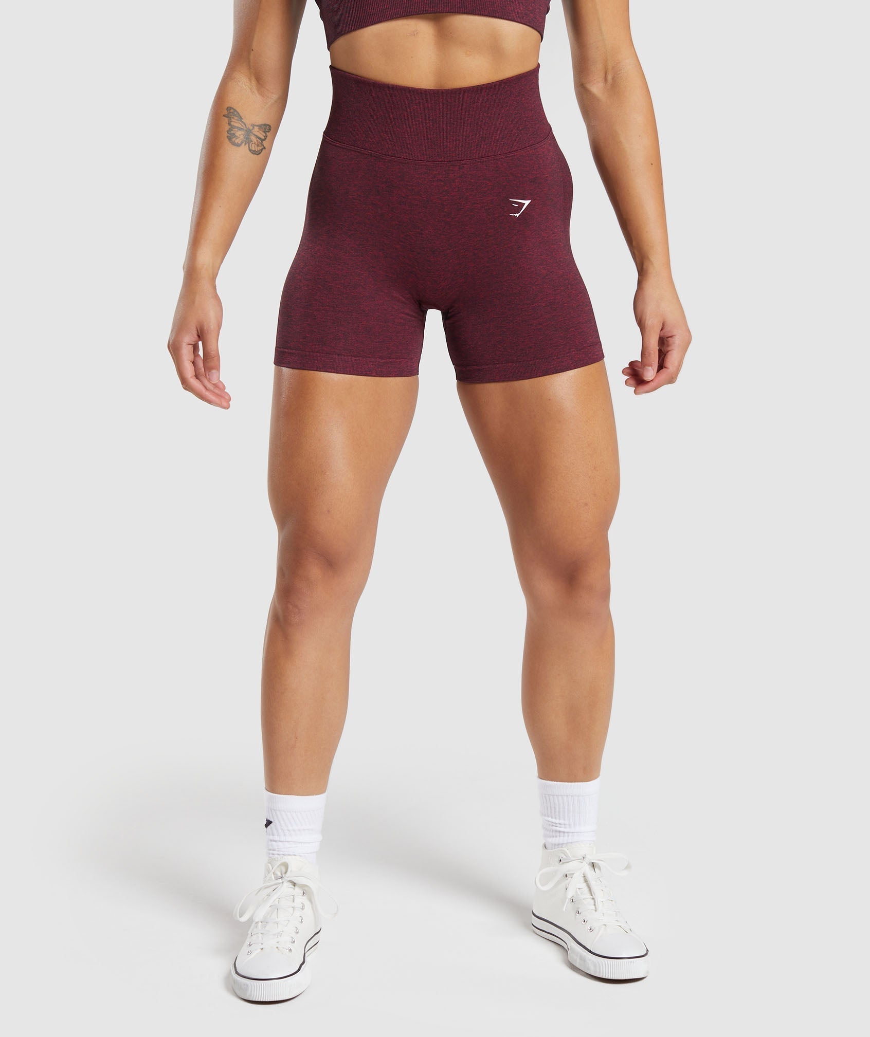 dnu-gymshark-lift-seamless-shorts-vintage-pink-black-marl-aw23