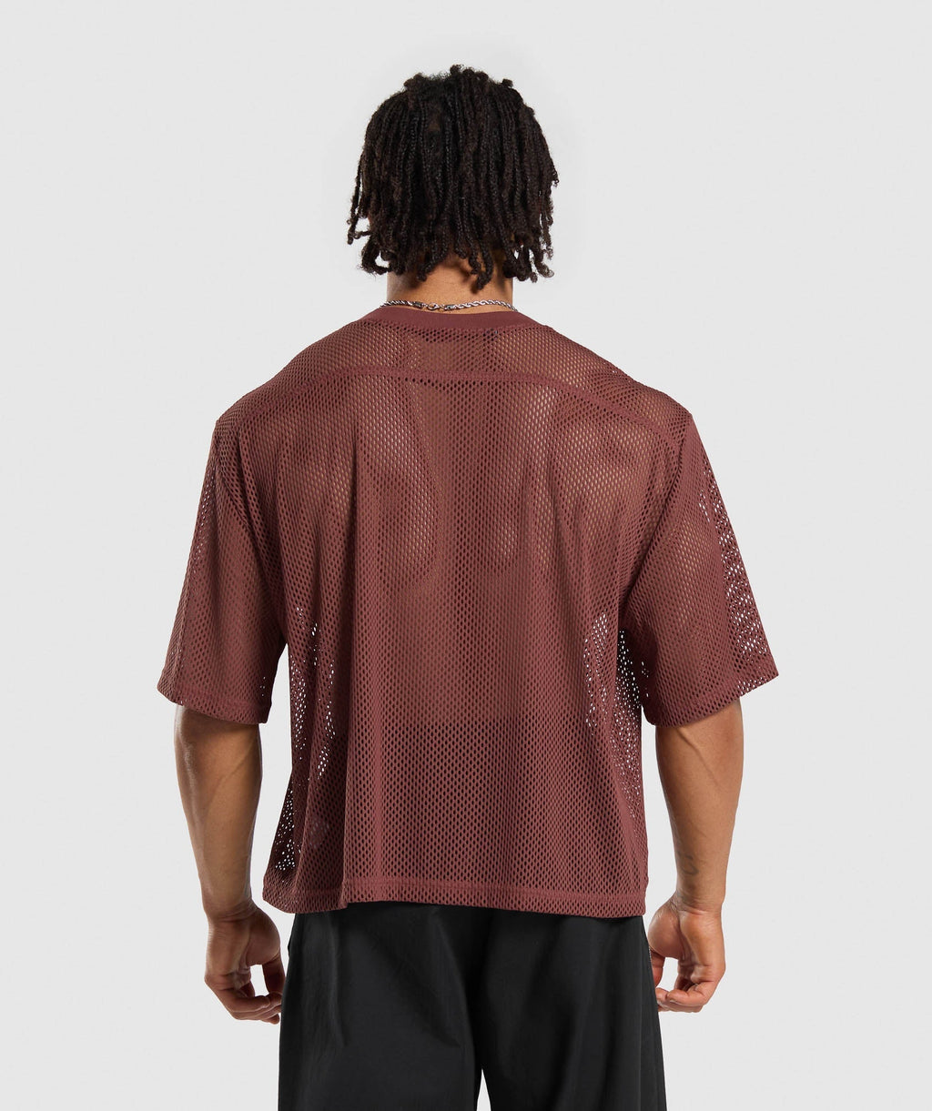 gymshark-mesh-oversized-t-shirt-burgundy-brown-ss24