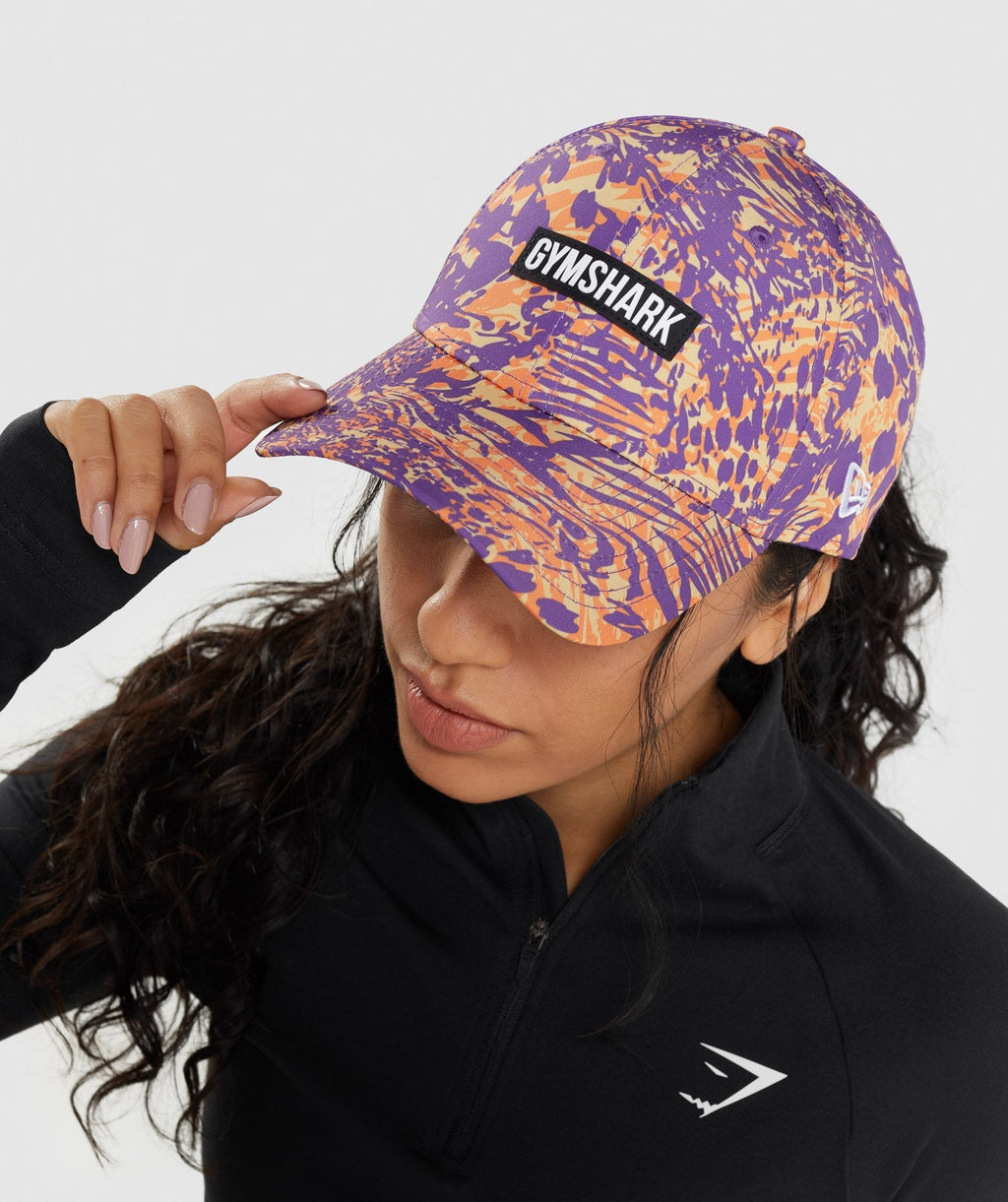 gymshark-animal-print-snapback-orange-print-aw21
