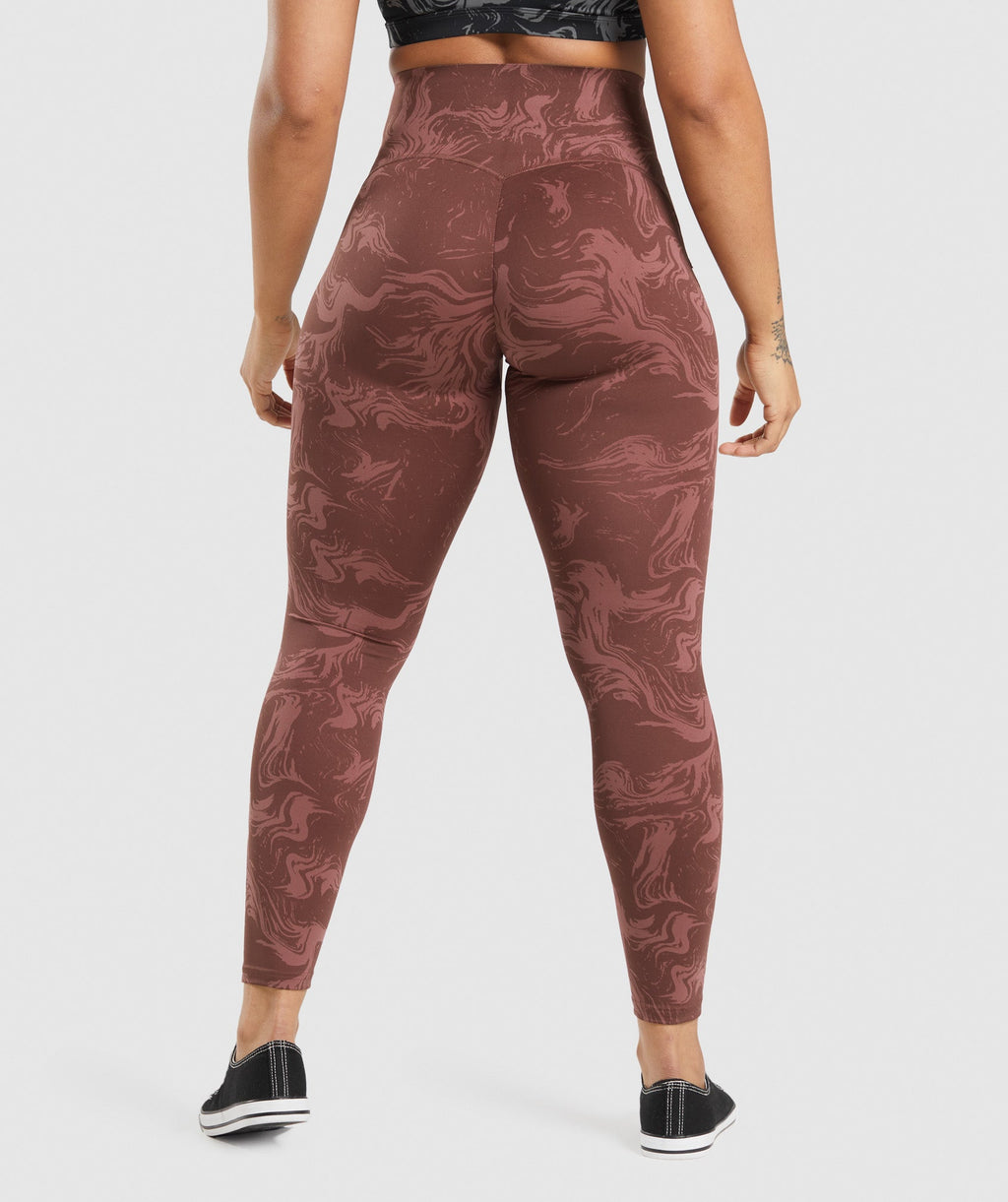 gymshark-waist-support-leggings-cherry-brown-print-ss23
