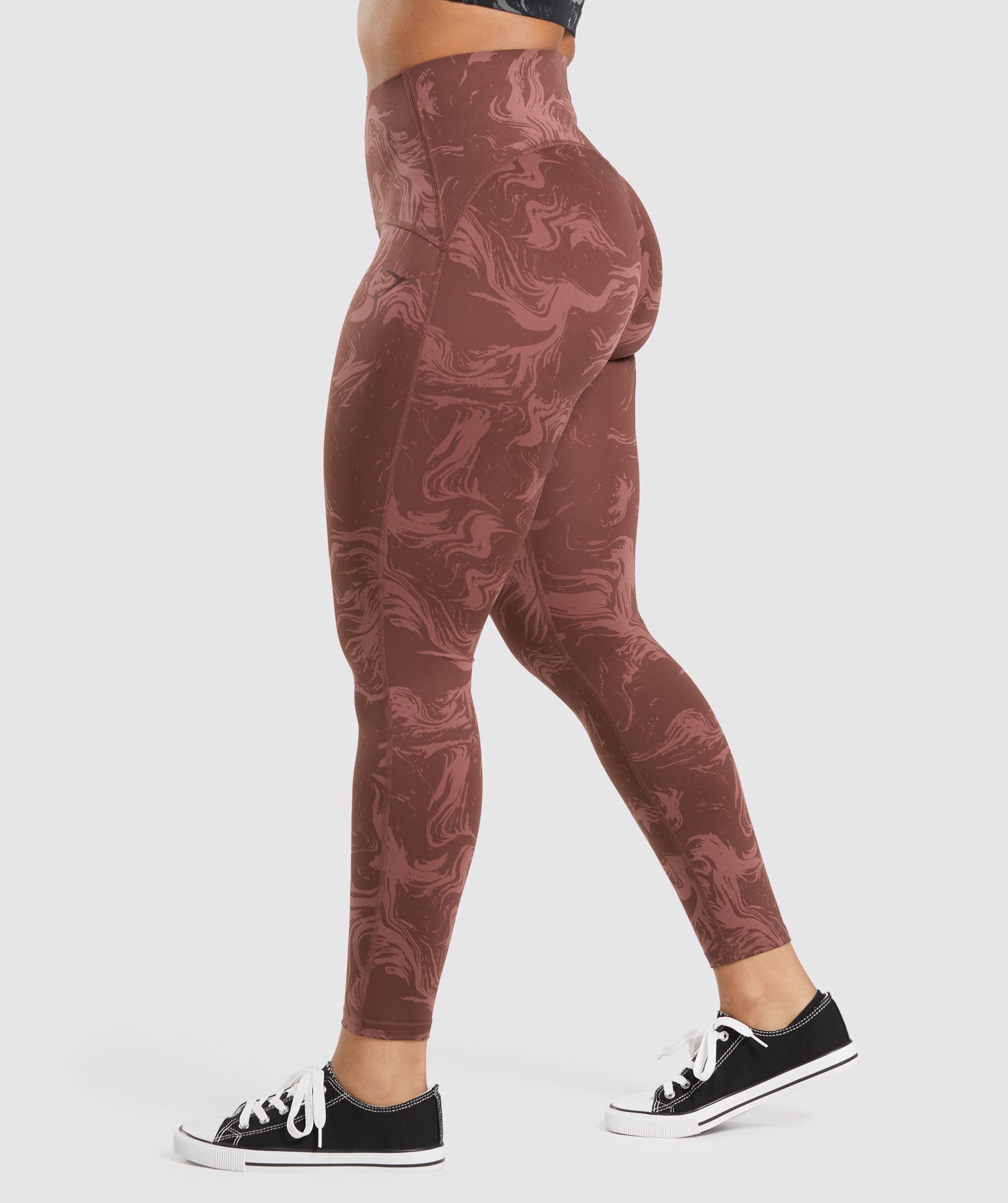 gymshark-waist-support-leggings-cherry-brown-print-ss23