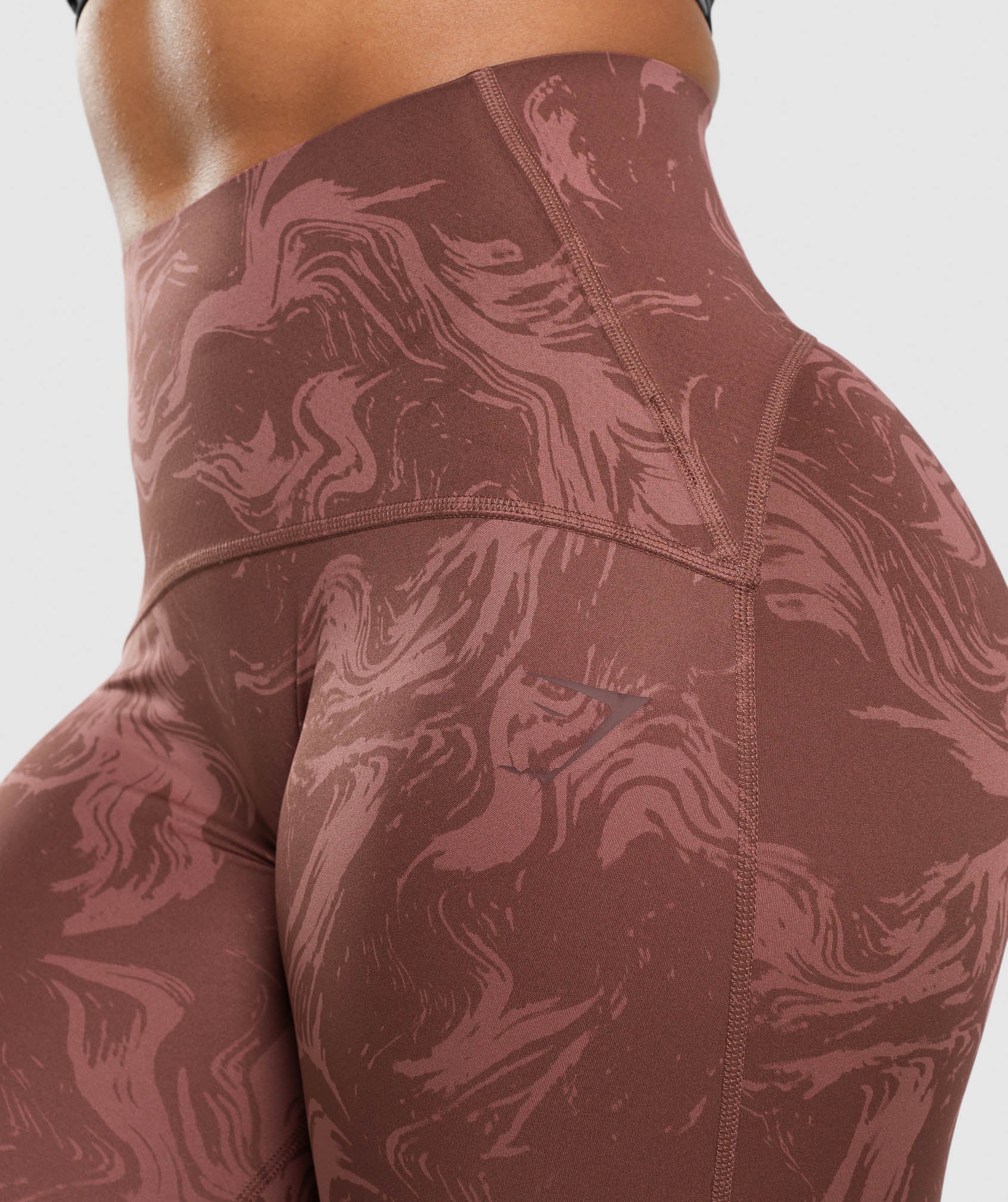 gymshark-waist-support-leggings-cherry-brown-print-ss23