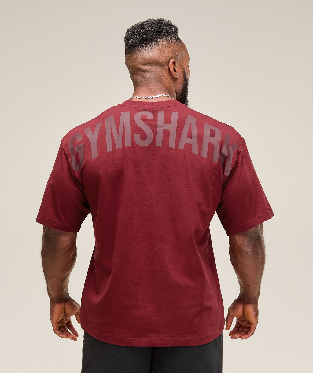 gymshark-power-t-shirt-sets-red-ss25