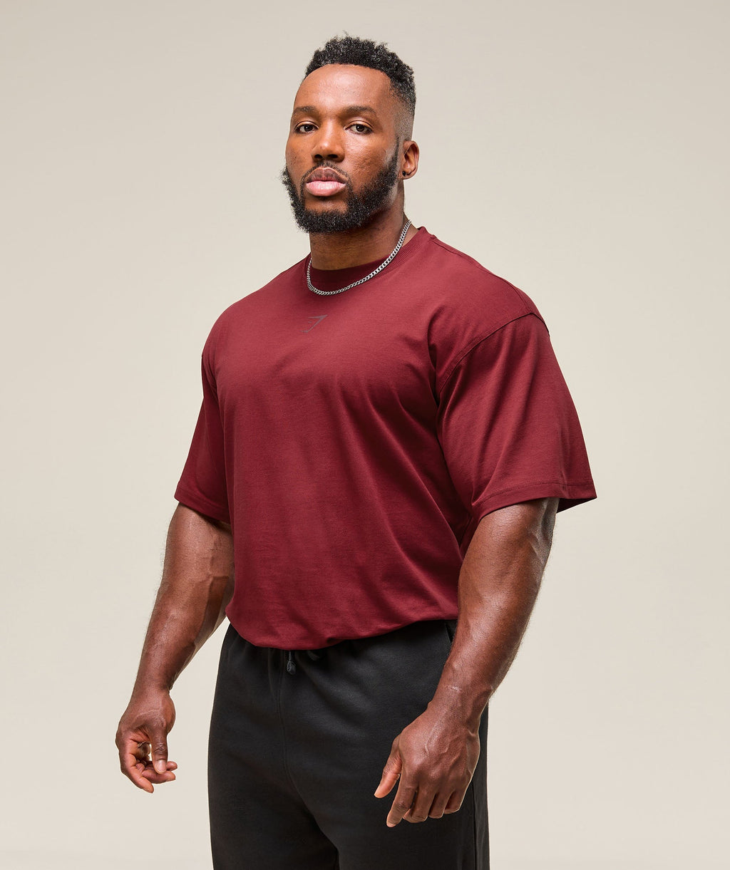 gymshark-power-t-shirt-sets-red-ss25