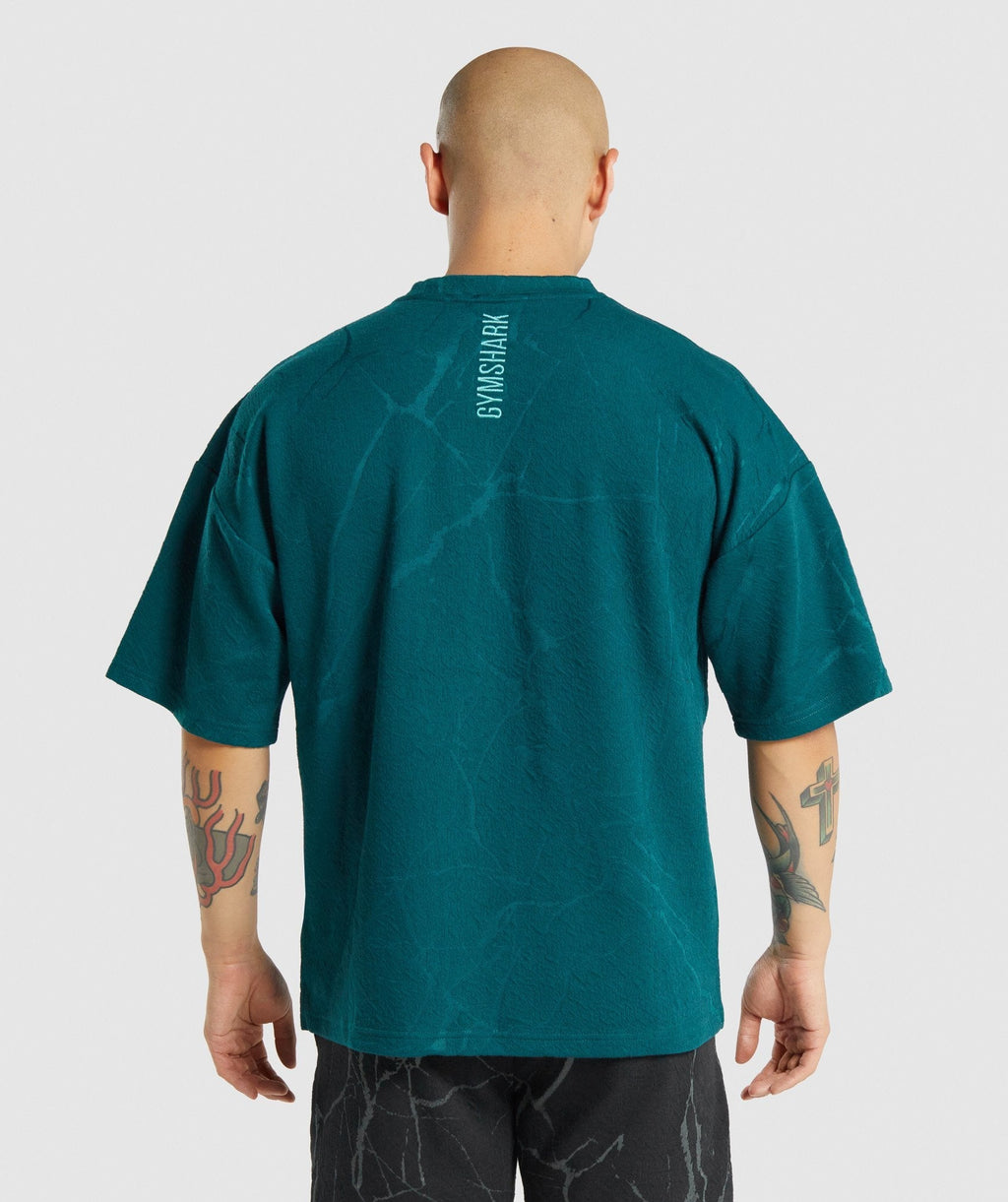 gymshark-power-short-sleeve-crew-teal-print-aw21