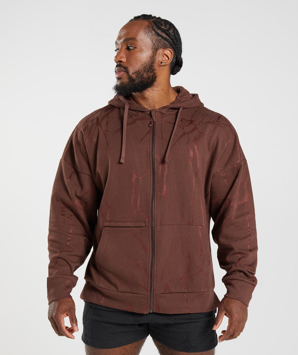 gymshark-power-zip-hoodie-cherry-brown-print-ss22