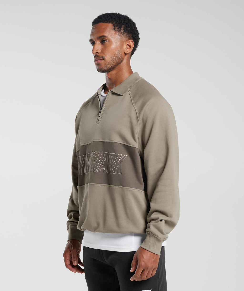 gymshark-rest-day-essentials-sweatshirt-polo-linen-brown-camo-brown-aw23