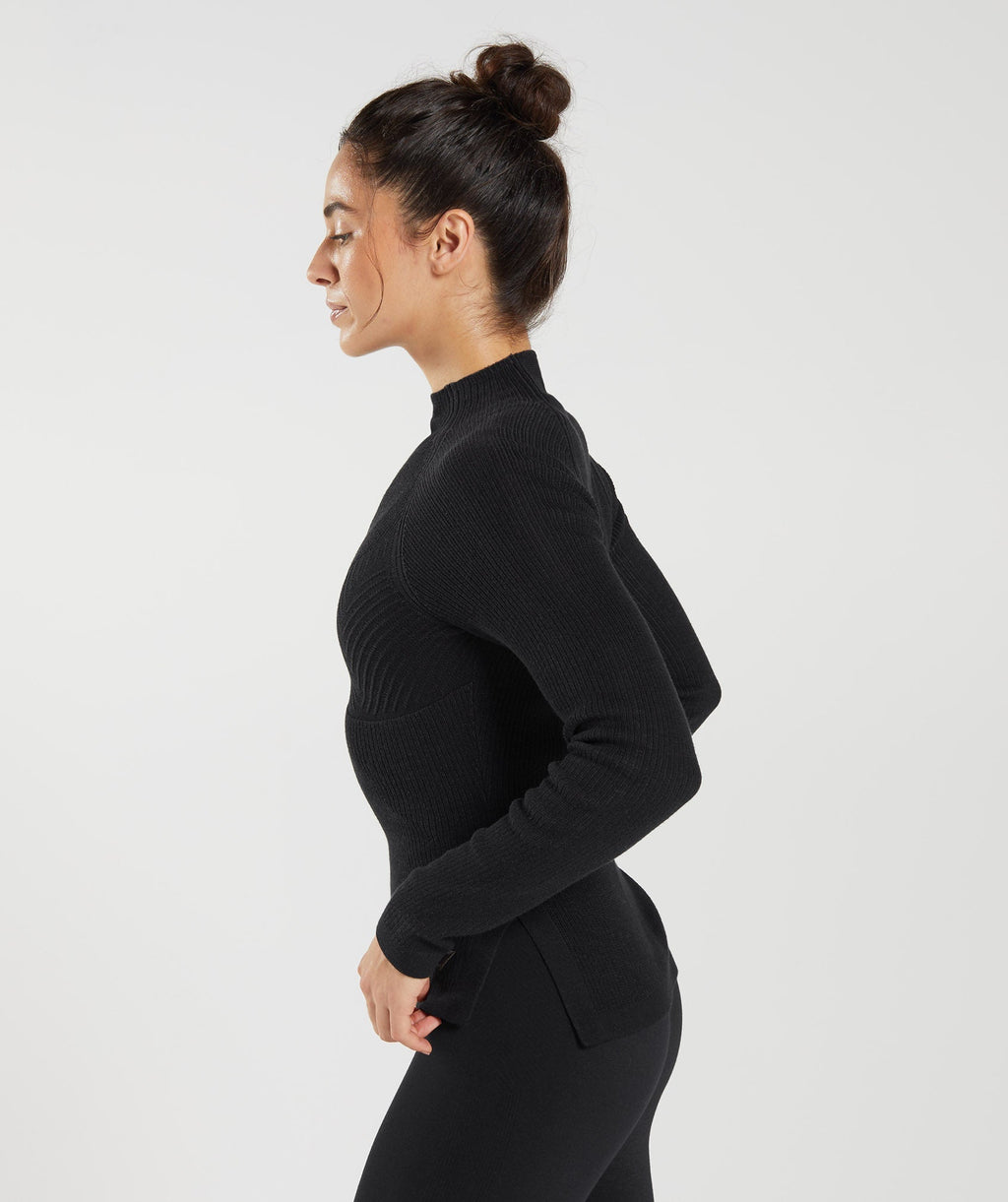 gymshark-pause-knitwear-long-sleeve-top-black-onyx-grey-aw22