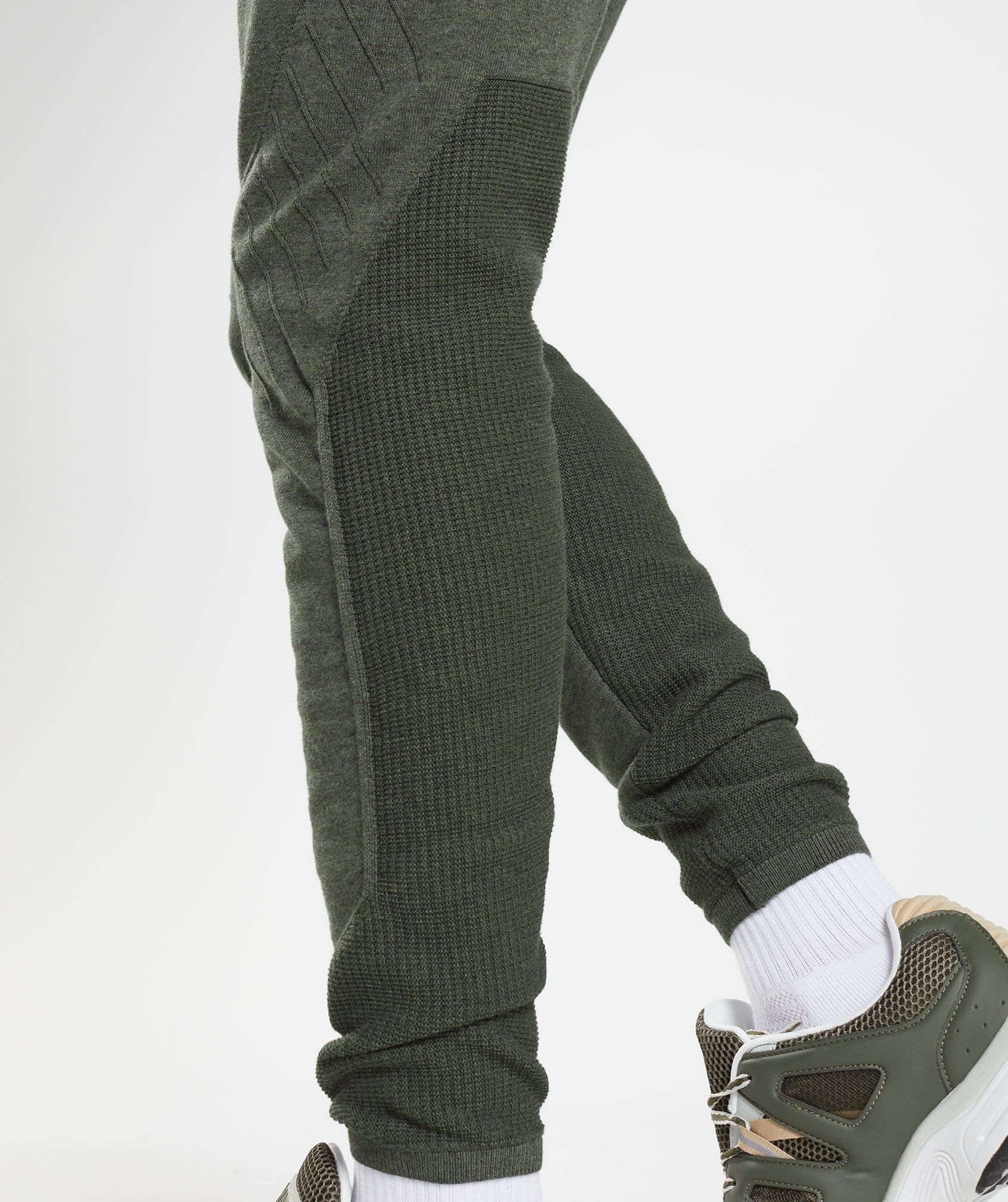 gymshark-retake-knit-joggers-moss-olive-marl-aw22