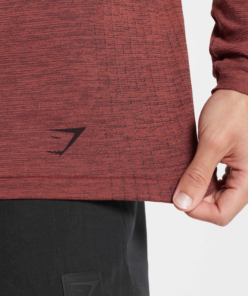 gymshark-retake-seamless-long-sleeve-t-shirt-rose-brown-black-marl-aw22